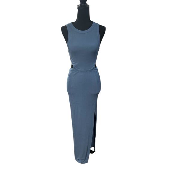 NWT! L*Space Charli Micro Ribbed Cut Out Dress in Offshore - Size Medium - Picture 8 of 14